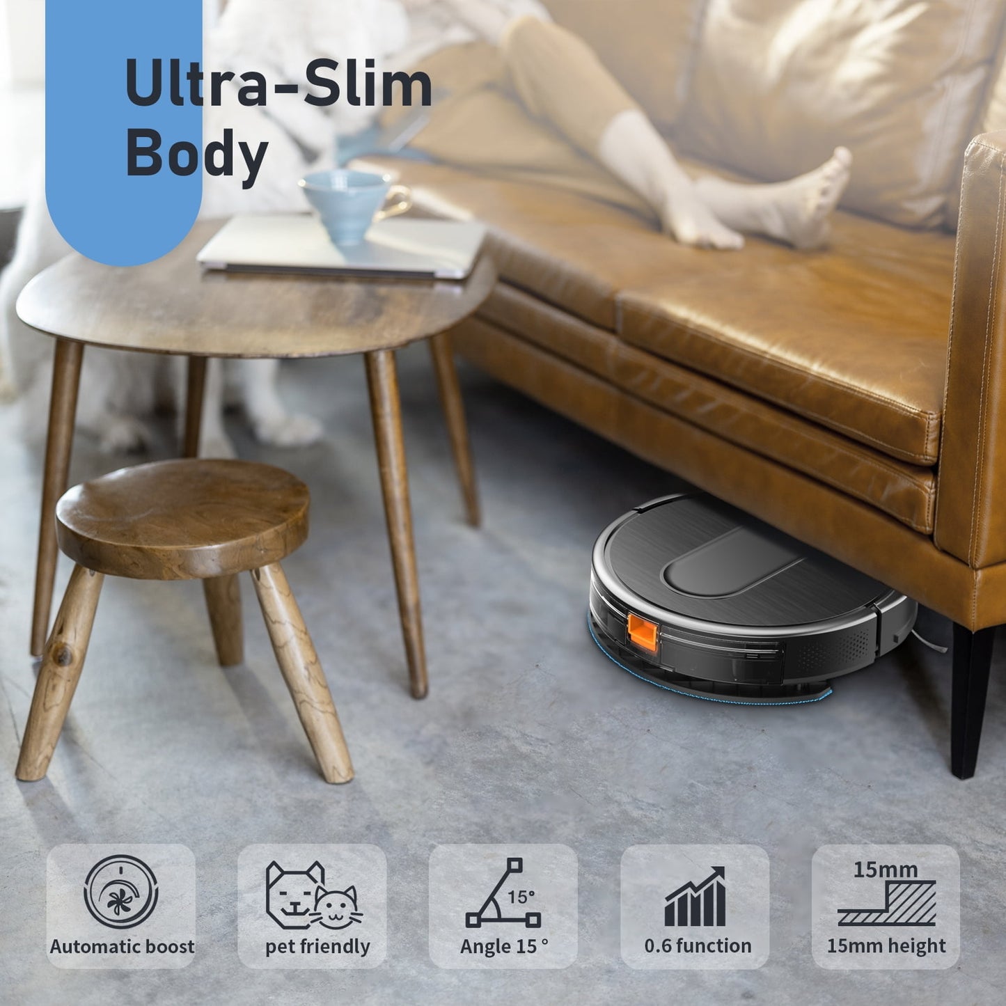GOOVI Robot Vacuum Cleaner,2 in 1 Robot Vacumm Mop Combo, With Alexa/WiFi/App Connection,for Pet Hair,Hard Floor
