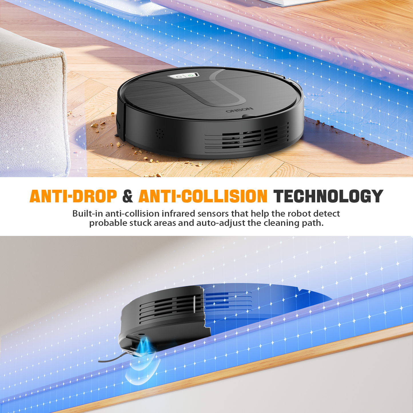 GOOVI Robot Vacuum Cleaner, 3500Pa Powerful Suction with App/Wi-Fi/Alexa for Hard Floor