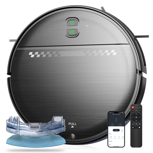 GOOVI Robot Vacuum, 2 in 1 Robot Vacuum and Mop Combo with APP, Voice and Remote Control, Robot Vacuum Cleaner Perfect for Pet Hair, Hard-Floor and Carpet