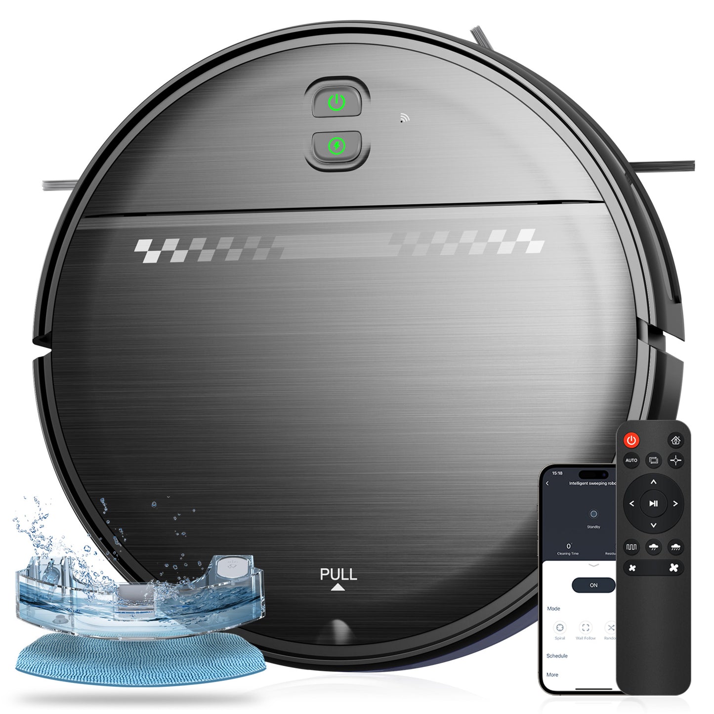 GOOVI Robot Vacuum and Mop Combo, Robotic Vacuum Cleaner with Schedule, Wi-Fi/App/Remote, Self-Charging, Slim, Ideal for Hard Floor, Pet Hair