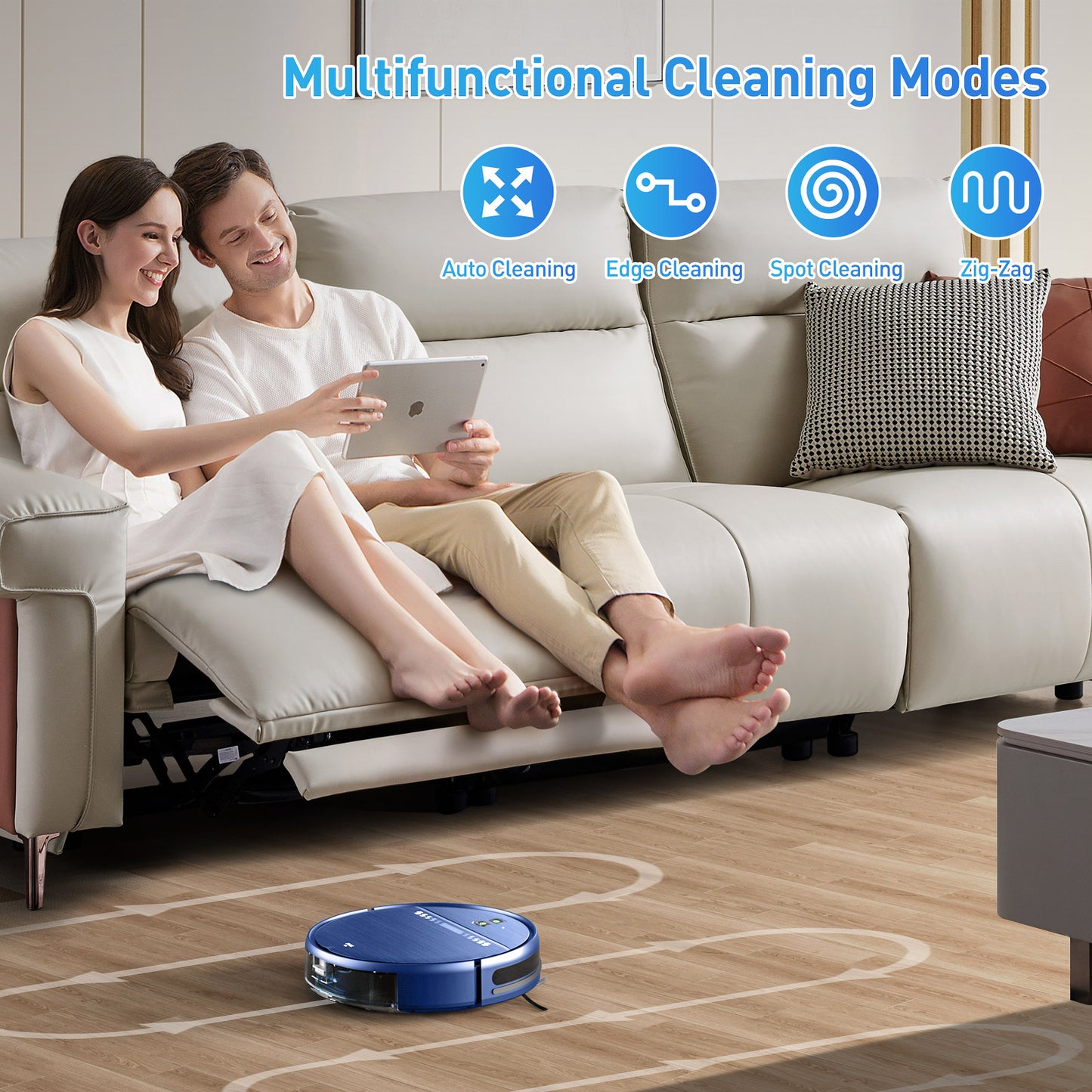 GOOVI Robot Vacuum, 2 in 1 Robot Vacuum and Mop Combo with APP, Voice and Remote Control, Robot Vacuum Cleaner Perfect for Pet Hair, Hard-Floor and Carpet