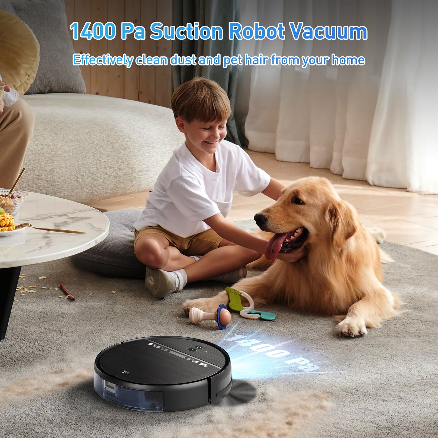 GOOVI Robot Vacuum, 2 in 1 Robot Vacuum and Mop Combo with APP, Voice and Remote Control, Robot Vacuum Cleaner Perfect for Pet Hair, Hard-Floor and Carpet