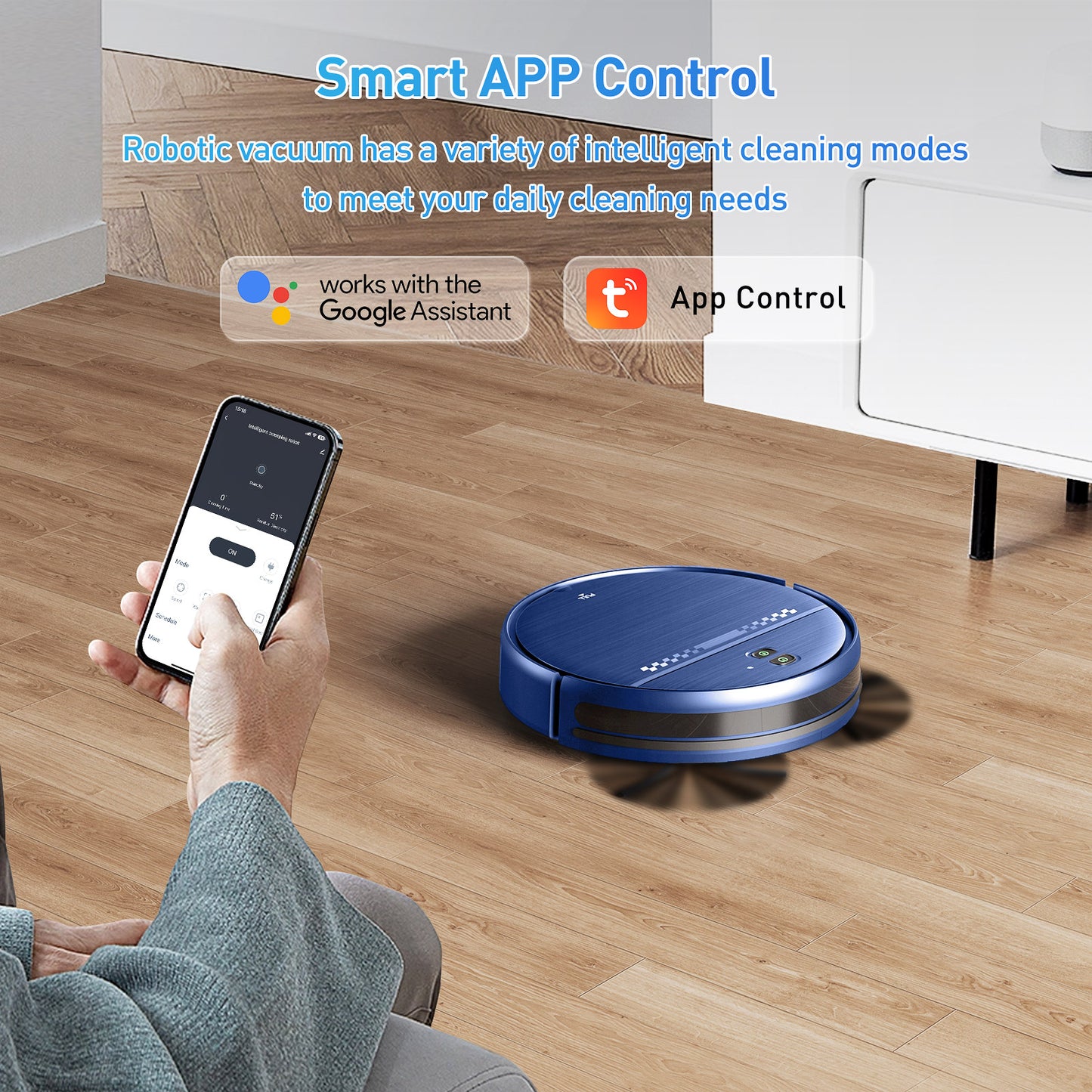 GOOVI Robot Vacuum, 2 in 1 Robot Vacuum and Mop Combo with APP, Voice and Remote Control, Robot Vacuum Cleaner Perfect for Pet Hair, Hard-Floor and Carpet