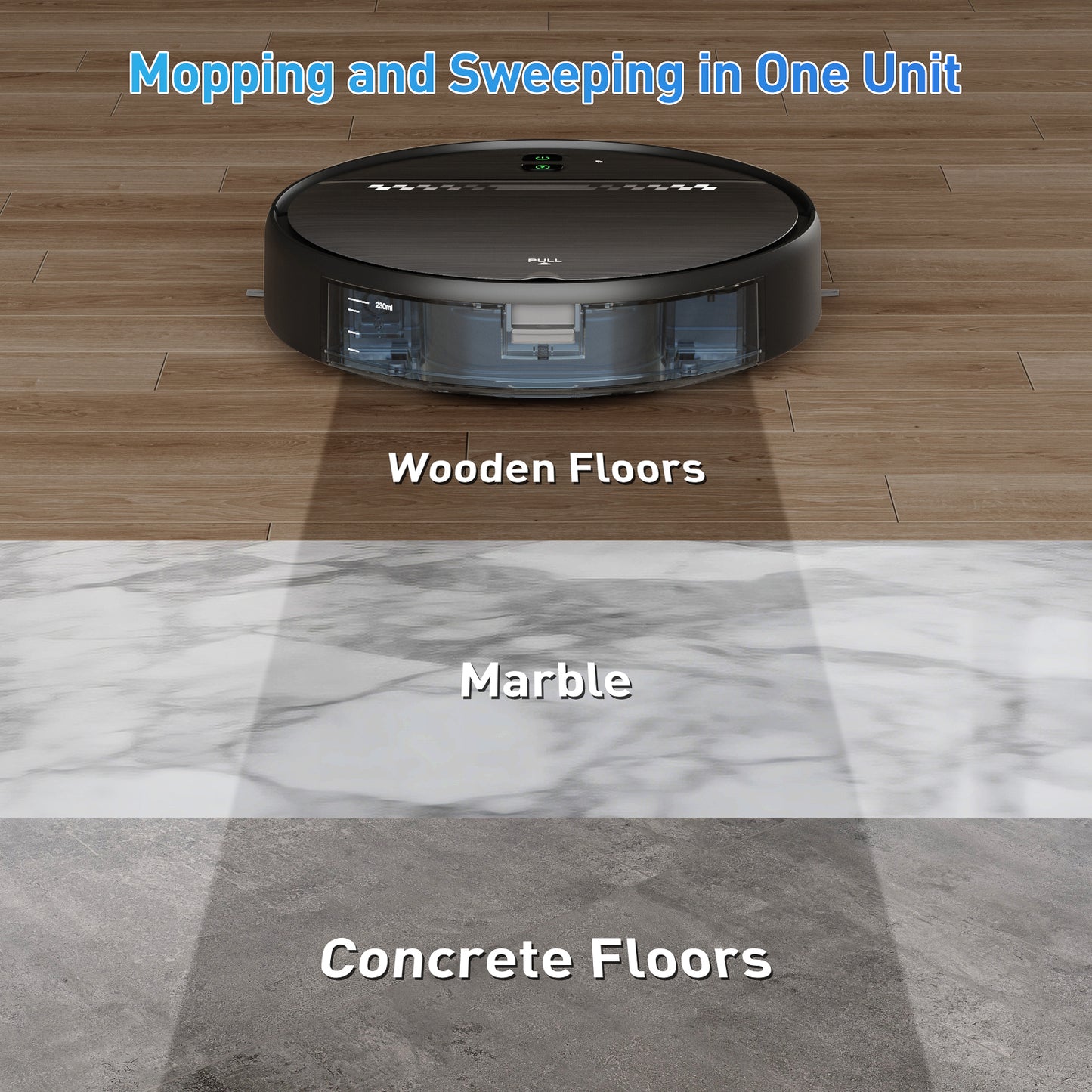 GOOVI Robot Vacuum, 2 in 1 Robot Vacuum and Mop Combo with APP, Voice and Remote Control, Robot Vacuum Cleaner Perfect for Pet Hair, Hard-Floor and Carpet