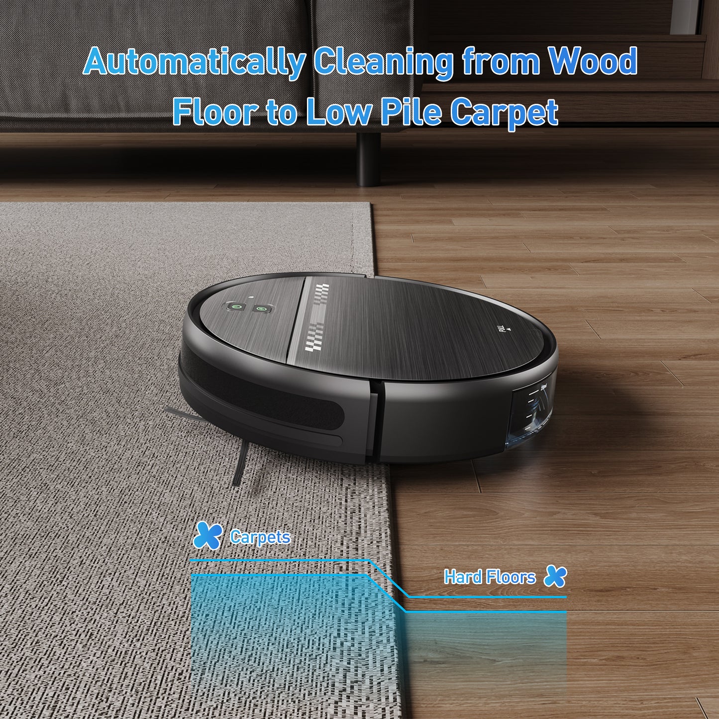 GOOVI Robot Vacuum, 2 in 1 Robot Vacuum and Mop Combo with APP, Voice and Remote Control, Robot Vacuum Cleaner Perfect for Pet Hair, Hard-Floor and Carpet