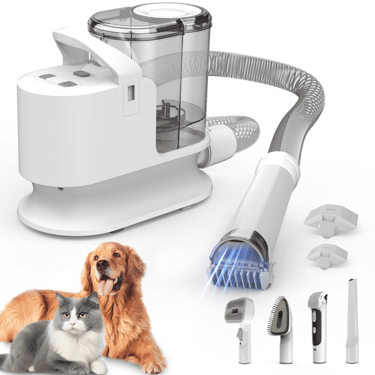 GOOVI Pet Grooming Kit & Vacuum, 12KPa Pet Groomer Vacuum Suction, 4 in 1 Dog Vacuum, 2L Dustbin for Dogs, Cats