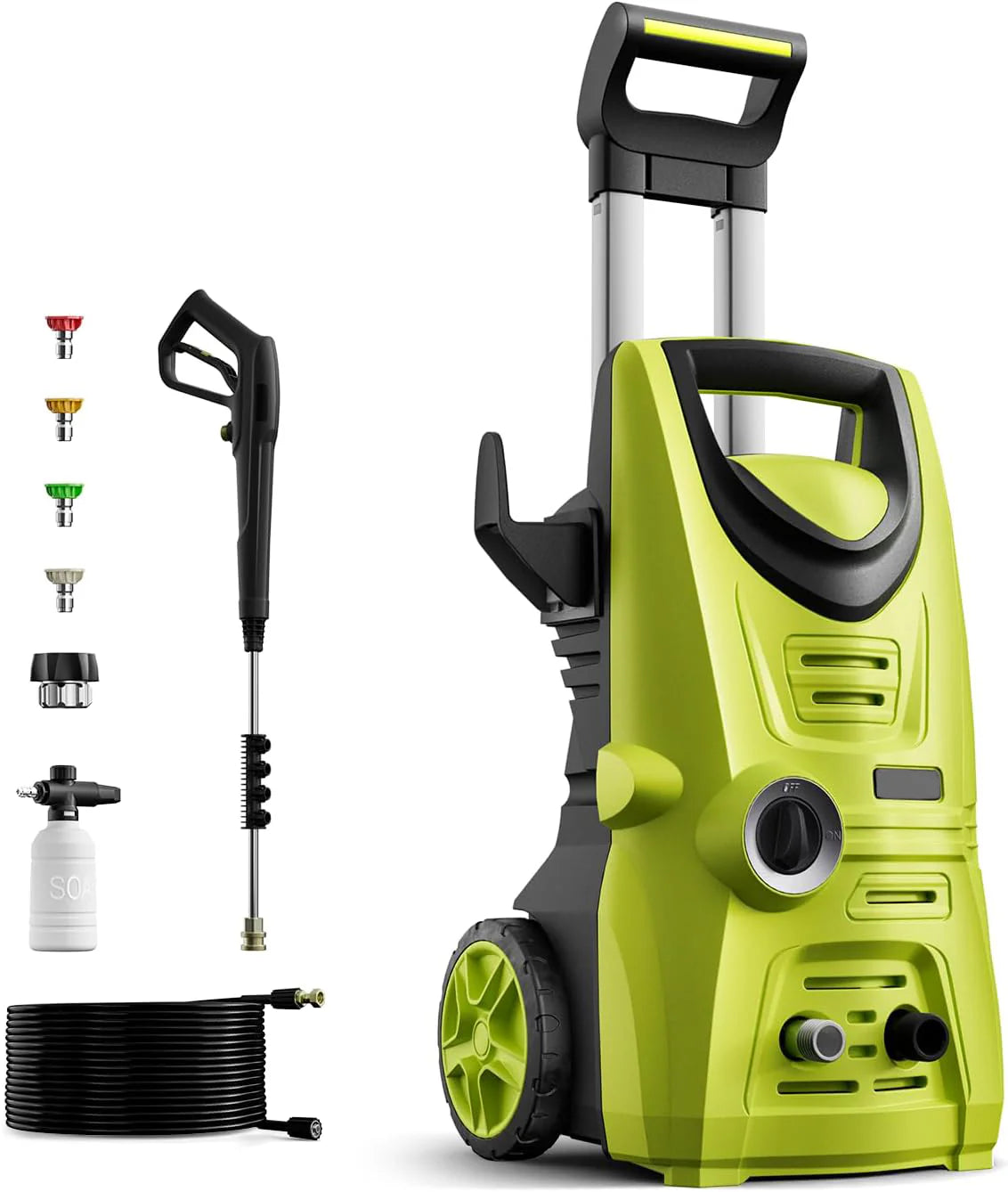 GOOVI Electric Pressure Washer, 2030 PSI Pressure Cleaner with Upgraded Swivel Joint，4 Nozzles Tips 26 FT Hose for Car/Patios/Fences/Daily Cleaning