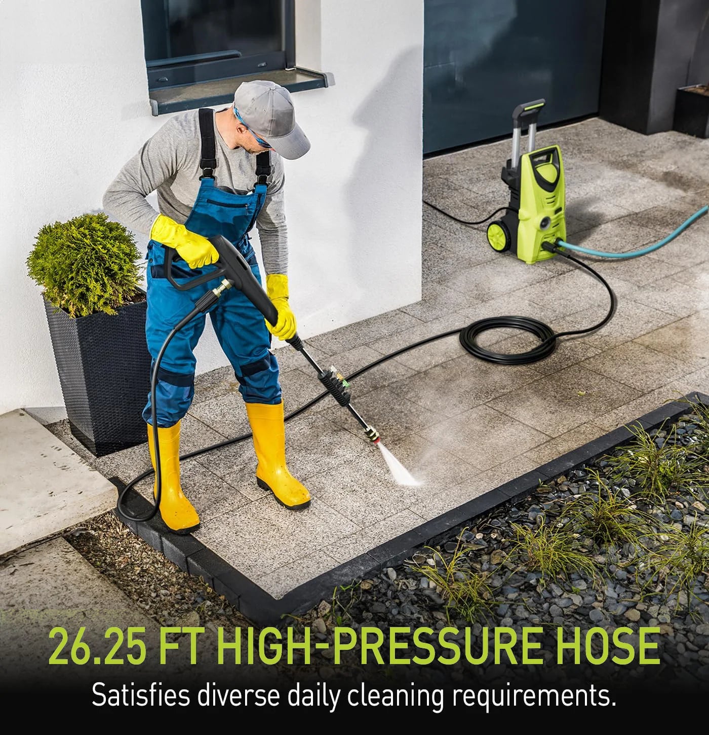 GOOVI Electric Pressure Washer, 2030 PSI Pressure Cleaner with Upgraded Swivel Joint，4 Nozzles Tips 26 FT Hose for Car/Patios/Fences/Daily Cleaning