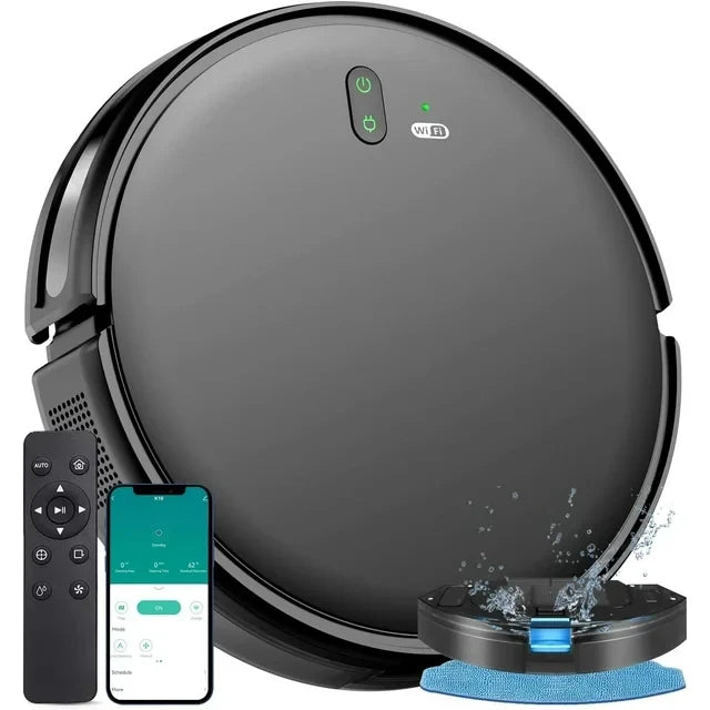 GOOVI Robot Vacuum Cleaner, Robot Vacuum and Mop Combo with WIFI / Alexa for Pet Hair and Hard Floor-Black
