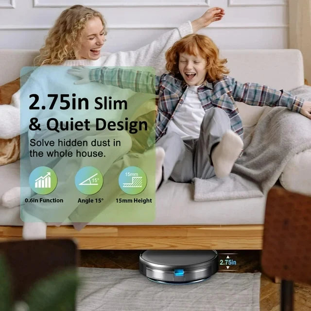 GOOVI Robot Vacuum Cleaner, Robot Vacuum and Mop Combo with WIFI / Alexa for Pet Hair and Hard Floor-Black