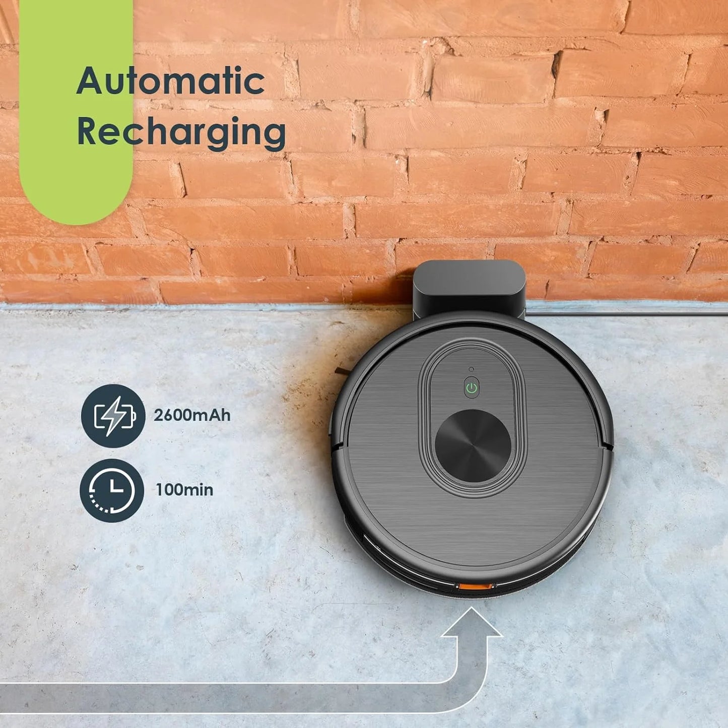 GOOVI Robot Vacuum Cleaner and Mop Combo, 2 in 1 Robotic Vacuum with Schedule, App/Bluetooth/Alexa, 1600Pa Suction, Self-Charging, Slim, Ideal for Hard Floor, Pet Hair, Carpet /Black