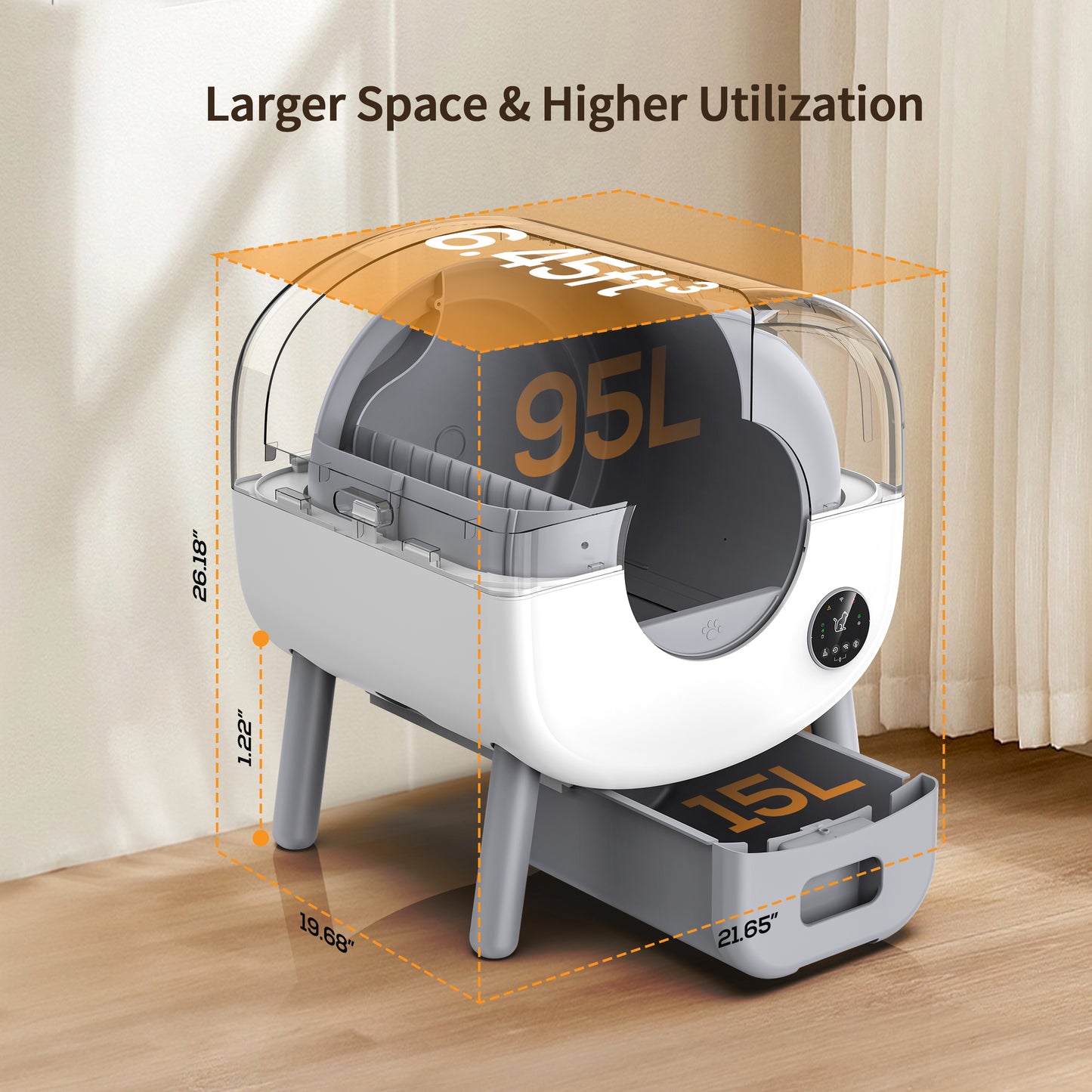 GOOVI Self Cleaning Cat Litter Box, Automatic Litter Box with App Control,Suitable for Multiple Cats