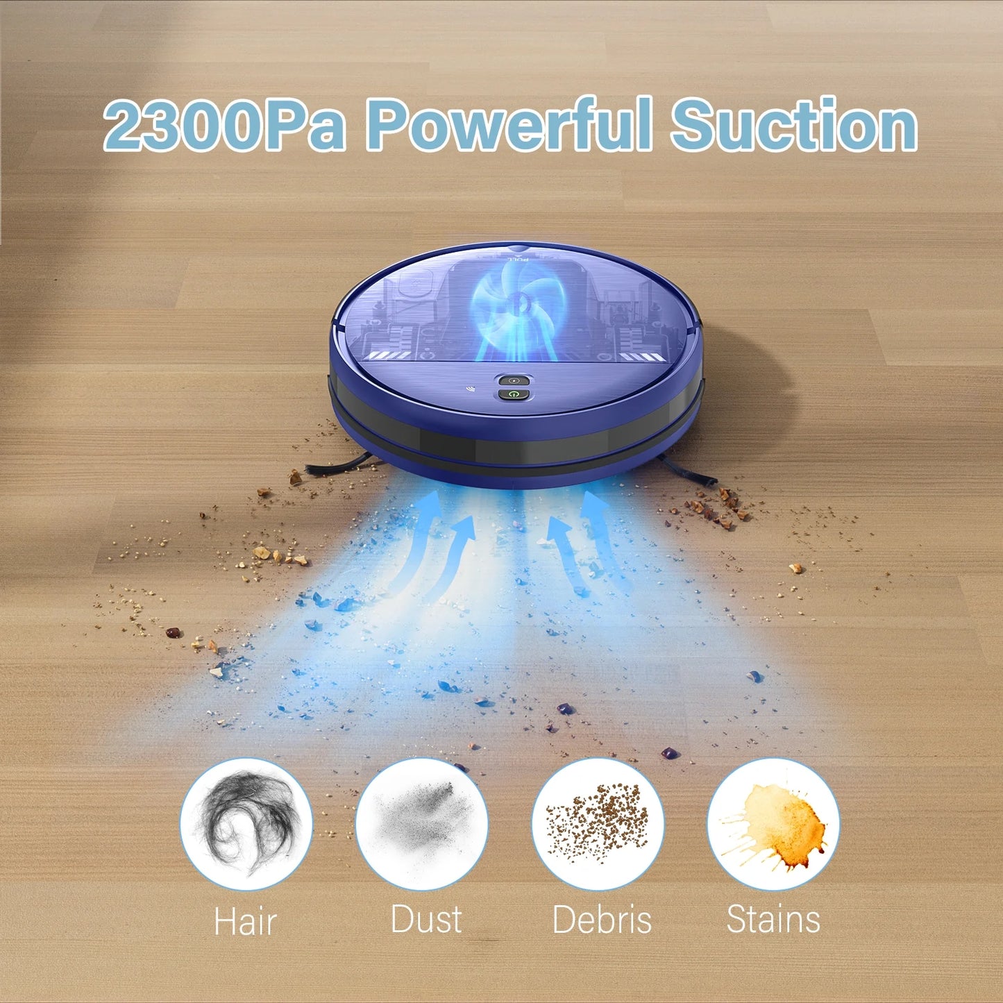 GOOVI Robot Vacuum Cleaner, Robot Vacumm Mop Combo, With Alexa/WiFi/App Connection, for Pet Hair，Hard Floor