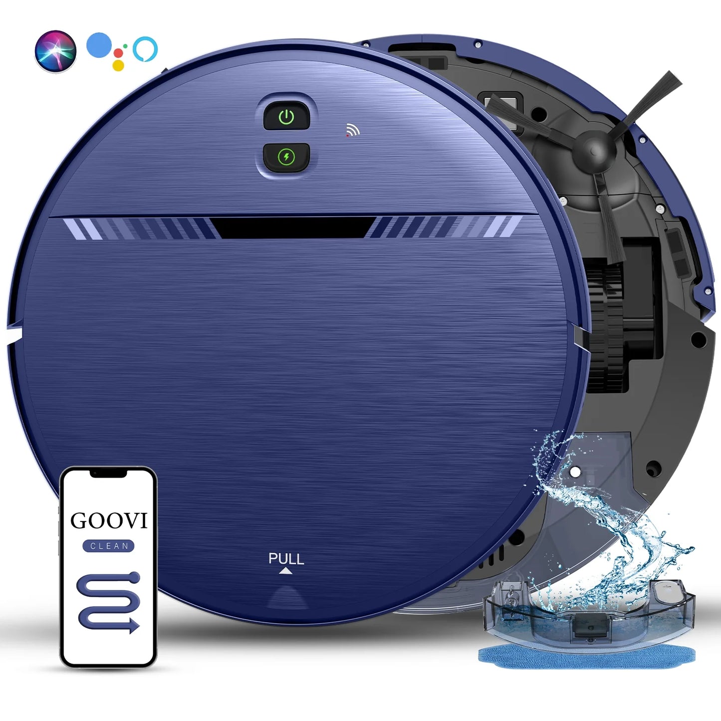 GOOVI Robot Vacuum Cleaner, Robot Vacumm Mop Combo, With Alexa/WiFi/App Connection, for Pet Hair，Hard Floor